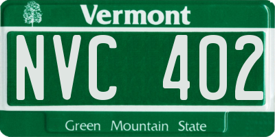 VT license plate NVC402