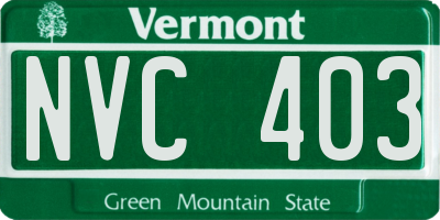 VT license plate NVC403