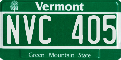 VT license plate NVC405