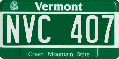 VT license plate NVC407
