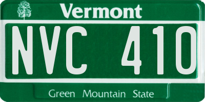 VT license plate NVC410