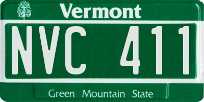 VT license plate NVC411