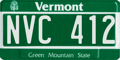 VT license plate NVC412