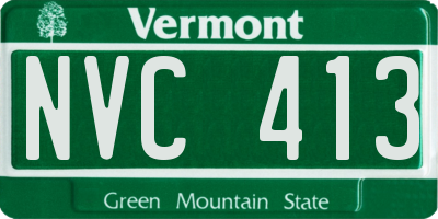 VT license plate NVC413
