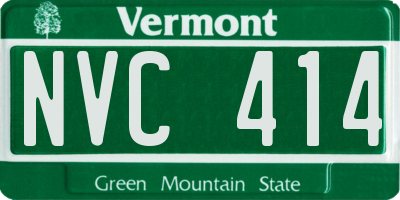VT license plate NVC414