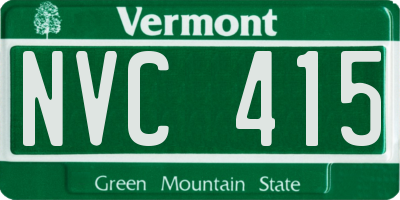 VT license plate NVC415