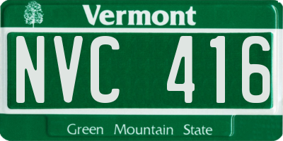 VT license plate NVC416