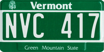 VT license plate NVC417