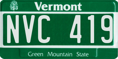 VT license plate NVC419