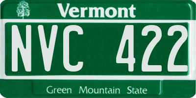 VT license plate NVC422