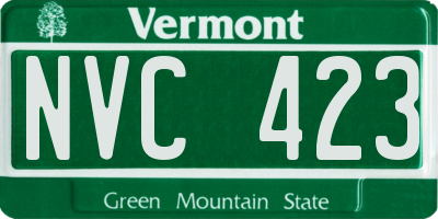 VT license plate NVC423