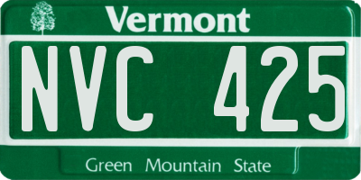 VT license plate NVC425