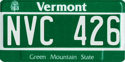 VT license plate NVC426