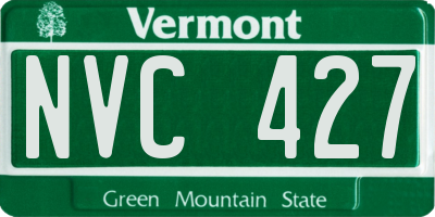 VT license plate NVC427