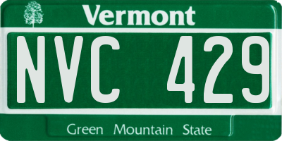 VT license plate NVC429