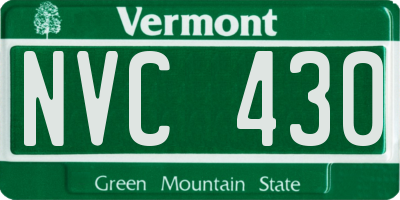 VT license plate NVC430
