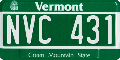 VT license plate NVC431