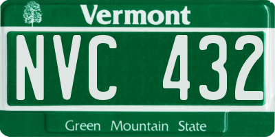VT license plate NVC432