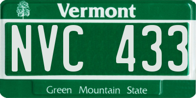 VT license plate NVC433