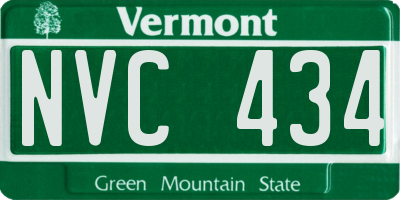 VT license plate NVC434