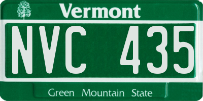 VT license plate NVC435