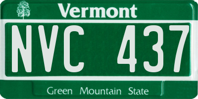 VT license plate NVC437