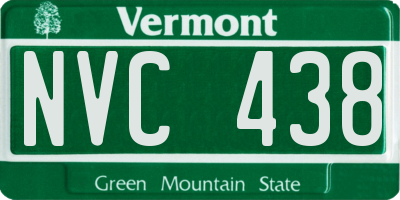 VT license plate NVC438