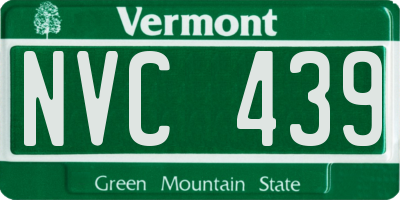 VT license plate NVC439