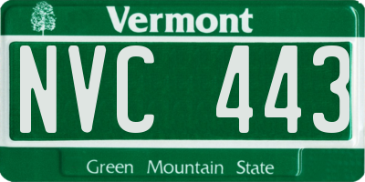 VT license plate NVC443