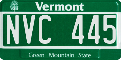 VT license plate NVC445