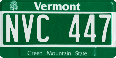 VT license plate NVC447
