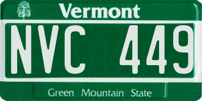 VT license plate NVC449