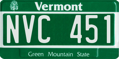 VT license plate NVC451