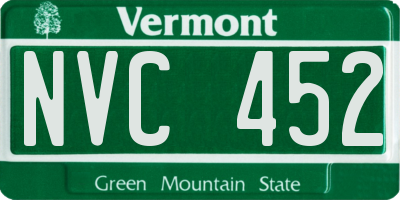 VT license plate NVC452