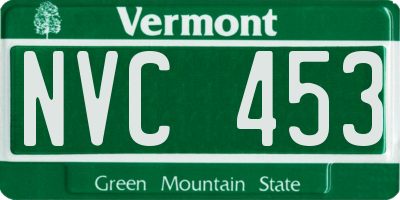 VT license plate NVC453