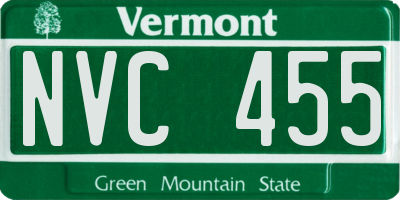 VT license plate NVC455