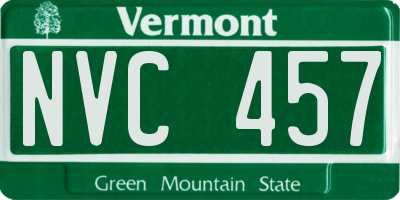 VT license plate NVC457