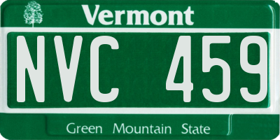 VT license plate NVC459