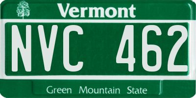 VT license plate NVC462