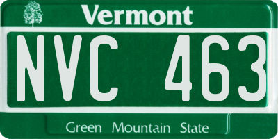 VT license plate NVC463
