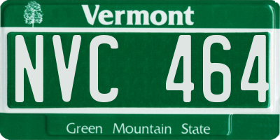 VT license plate NVC464