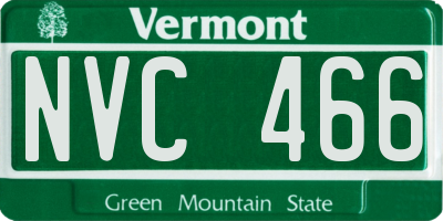 VT license plate NVC466