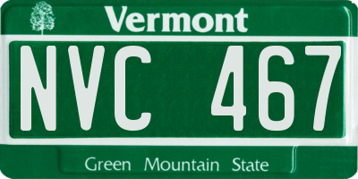 VT license plate NVC467