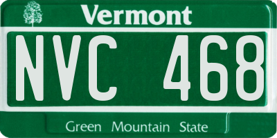 VT license plate NVC468