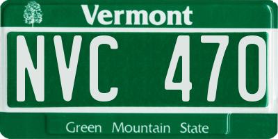 VT license plate NVC470