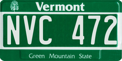 VT license plate NVC472