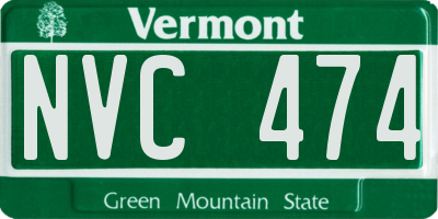 VT license plate NVC474