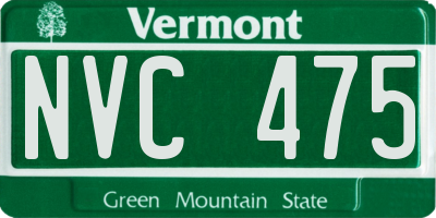 VT license plate NVC475