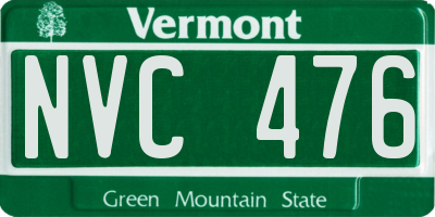 VT license plate NVC476