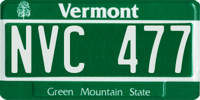 VT license plate NVC477